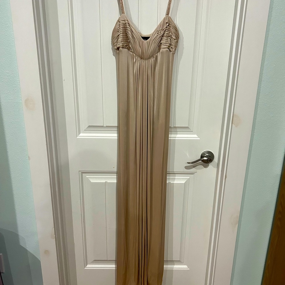Tan BCBG MaxAzria gown